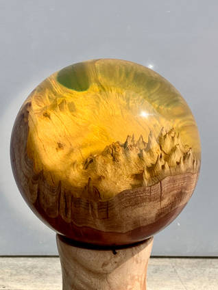 Yellow Wood and Resin Sphere